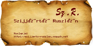Szijjártó Ruszlán névjegykártya